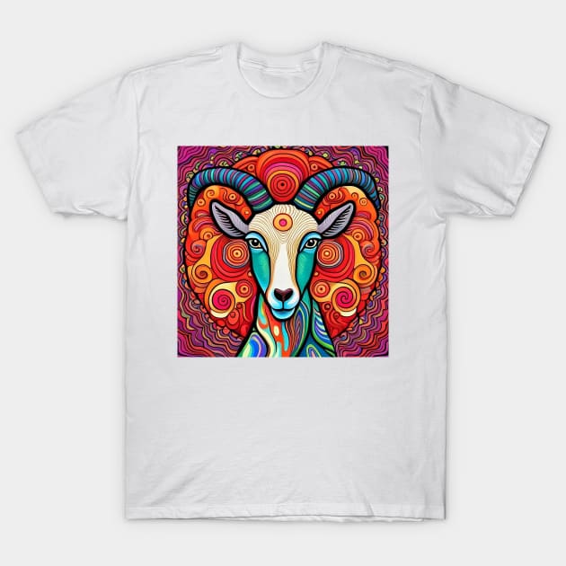 Bill the Quirky and Colorful Goat T-Shirt by Davey's Designs